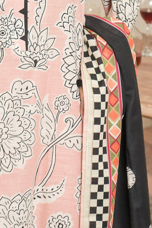 3 Piece Apricot Peach Khaddar Unstitched - SafaNoor