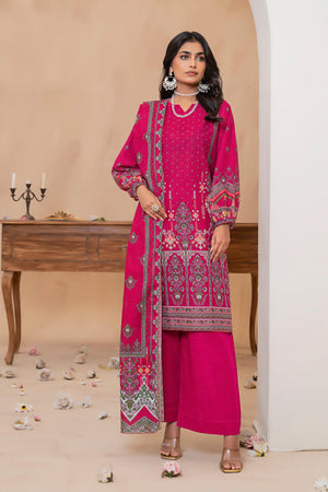 3 Piece Barbie Pink Khaddar Unstitched - SafaNoor