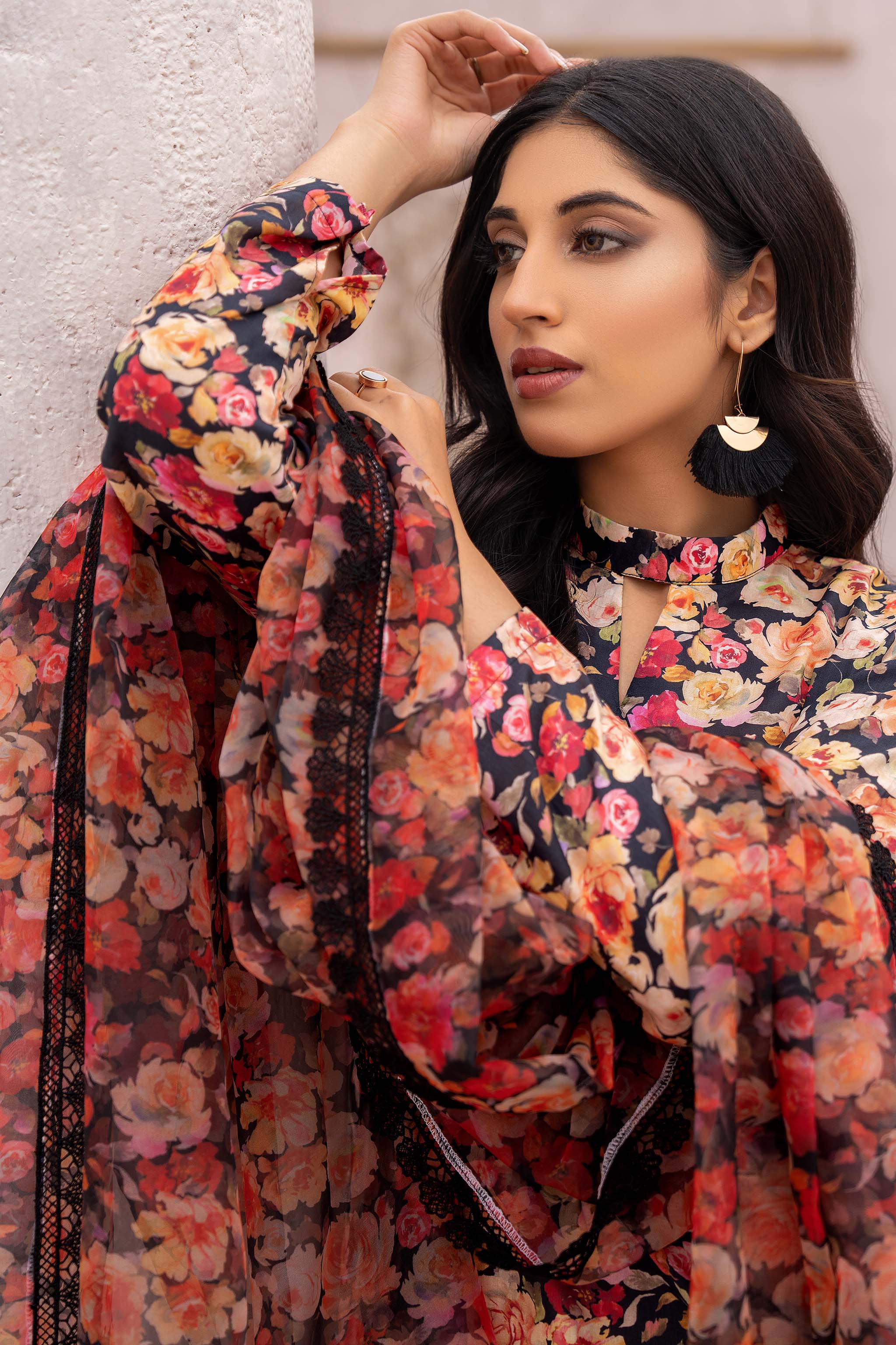 3 Piece Black Unstitched Printed Lawn - (Vol-73/01)3P-S-24-D-10 - SAFANOOR