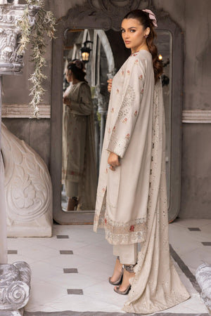 3 Piece Chic Gray Embroidered Karandi Unstitched - SafaNoor