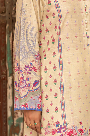 3 Piece Cream Khaddar Unstitched - SafaNoor
