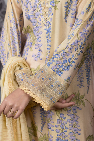 3 Piece Cream Unstitched Printed Lawn - (Vol-101/12)3P-S-25-D4 - SAFANOOR