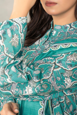 3 Piece Dark Cyan Khaddar Unstitched - SafaNoor