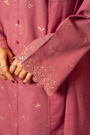 3 Piece Dyed Naps Khaddar Blush Pink - SafaNoor