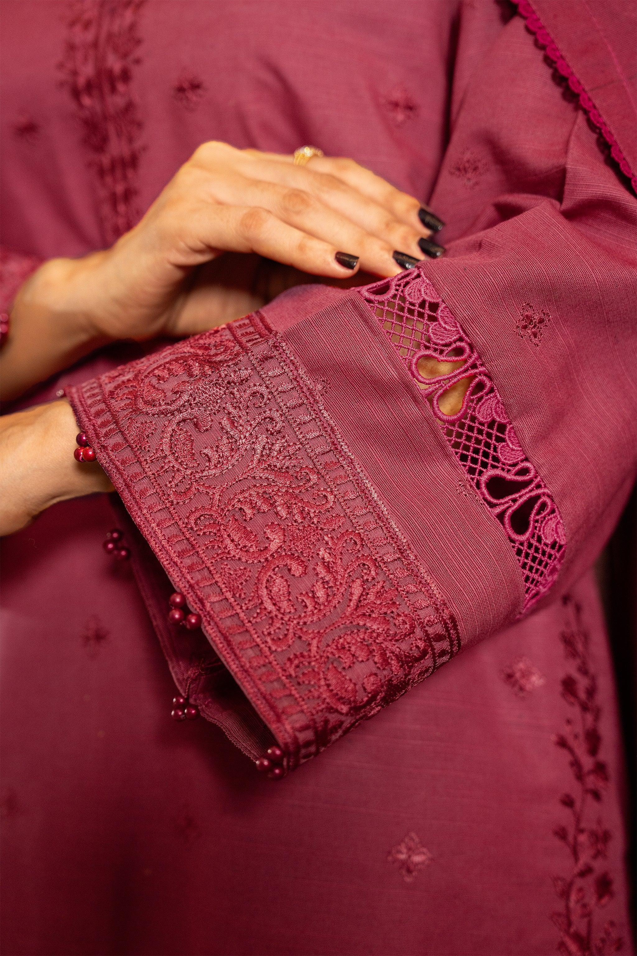 3 Piece Dyed Naps Khaddar Cerise Pink - (Vol-81/06)3P-W-24-D11 - SAFANOOR