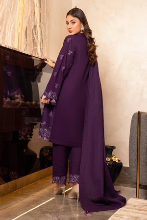 3 Piece Dyed Naps Khaddar Plum - SafaNoor