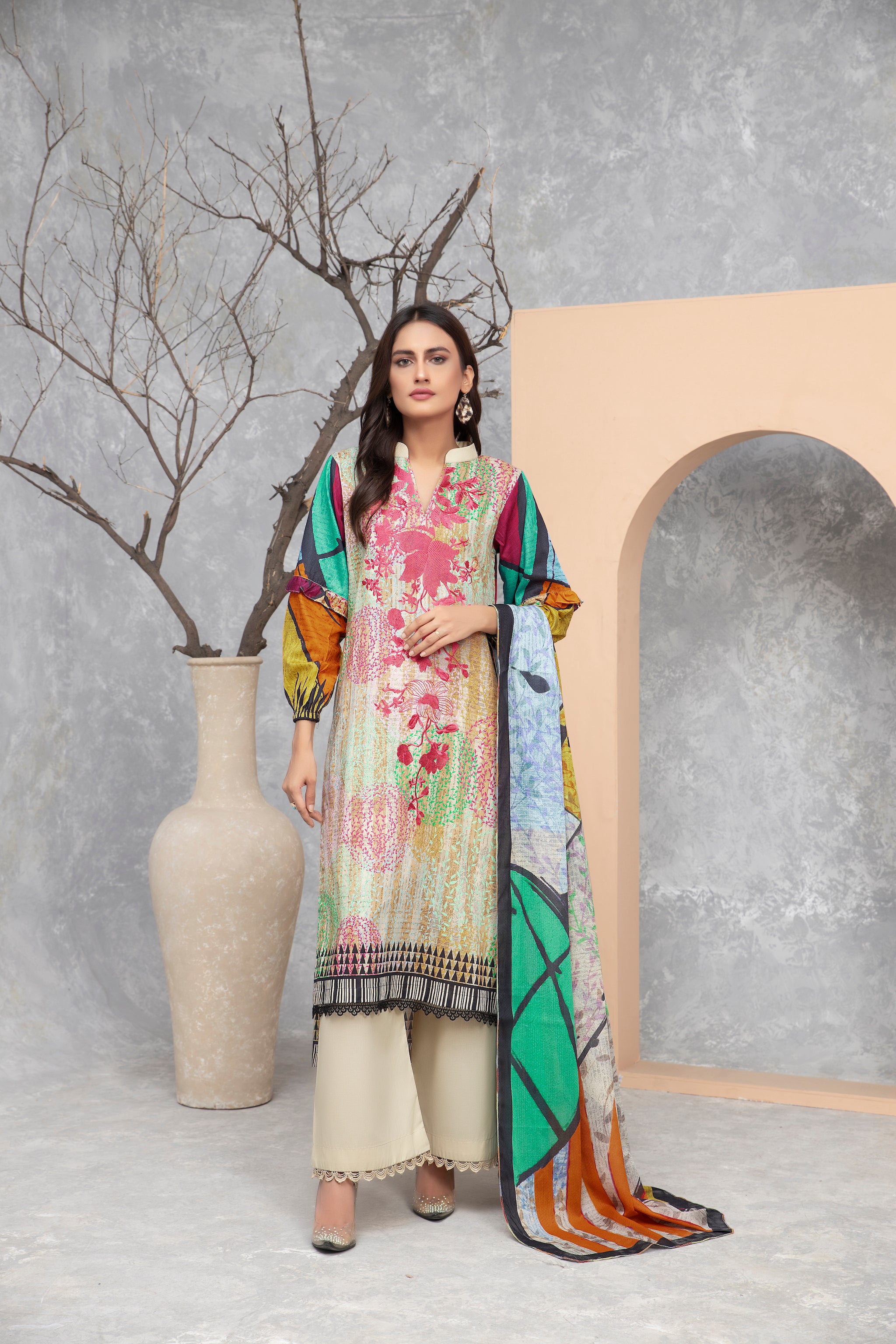 3 Piece Embroidered Skin Lawn Unstitched - (Vol-66/19)3P-S-24-D-10 - SAFANOOR