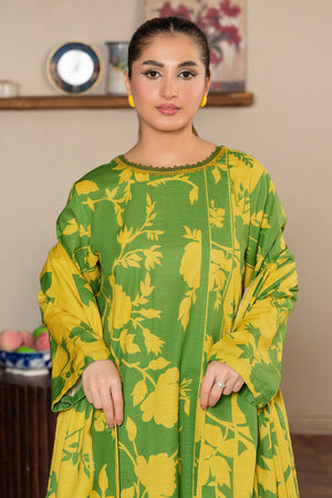 3 Piece Green Unstitched Printed Khaddar - (Vol-109/09)D1 - SAFANOOR