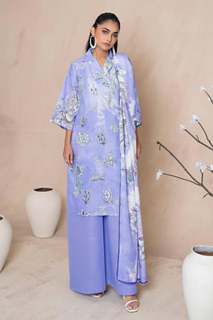 3 Piece Lavender Khaddar Unstitched - SafaNoor