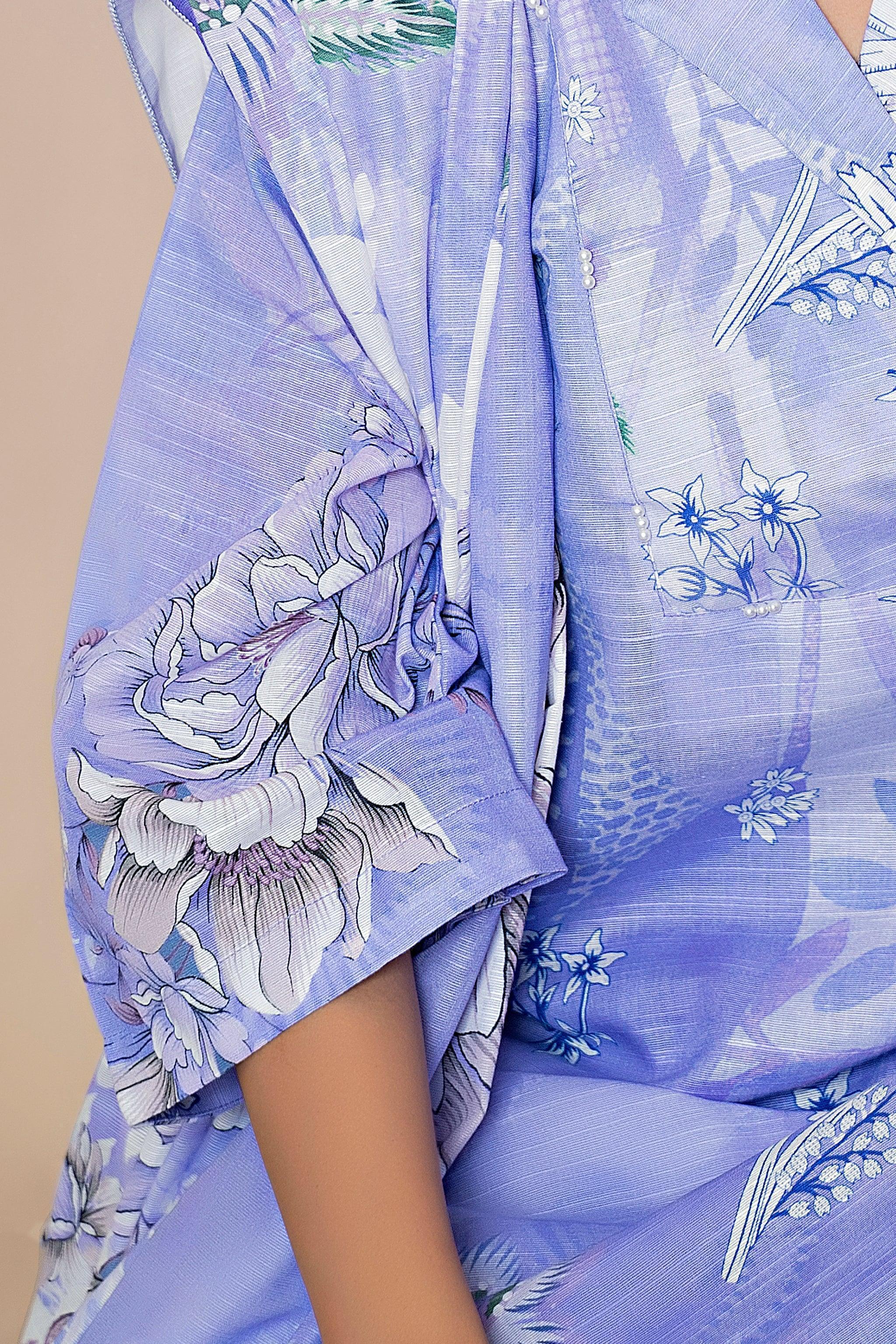 3 Piece Lavender Khaddar Unstitched - SafaNoor