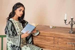 3 Piece Light Grey Khaddar Unstitched - SafaNoor