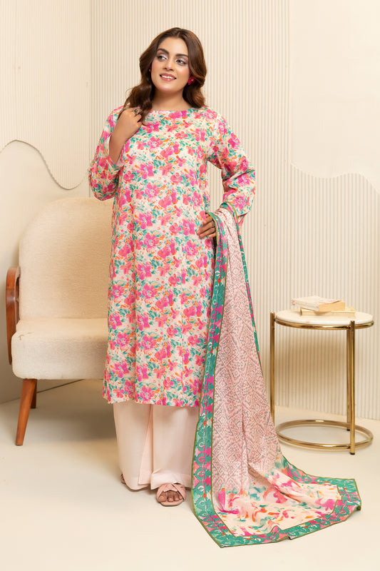 3 Piece Multi Pink Unstitched Printed Lawn - (Vol-103/22)3P-S-25-D9 - SAFANOOR