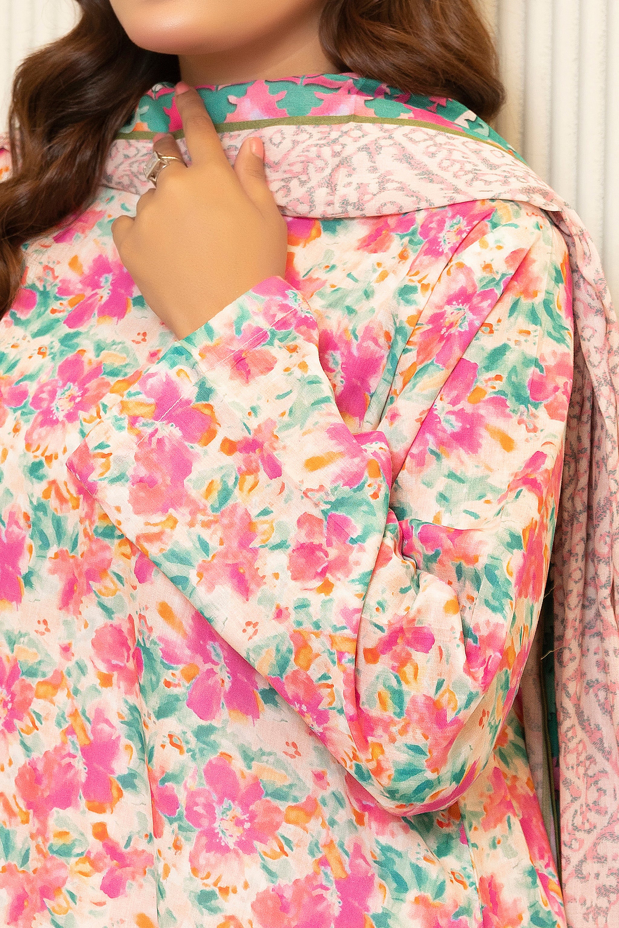3 Piece Multi Pink Unstitched Printed Lawn - (Vol-103/22)3P-S-25-D9 - SAFANOOR