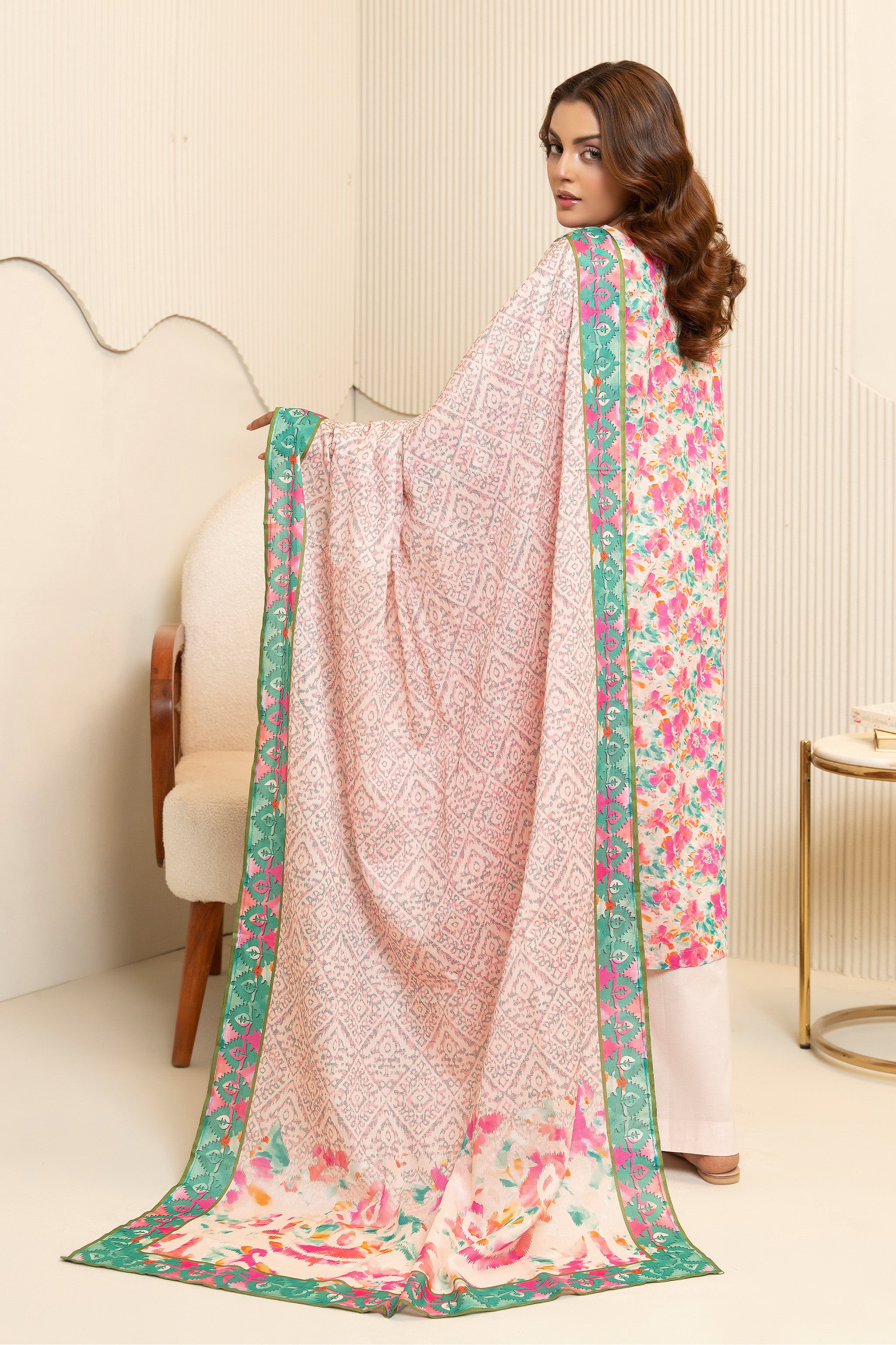 3 Piece Multi Pink Unstitched Printed Lawn - (Vol-103/22)3P-S-25-D9 - SAFANOOR