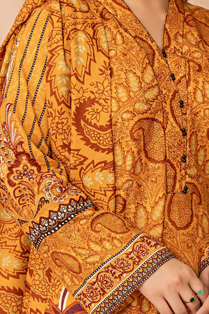 3 Piece Mustard Khaddar Unstitched - SafaNoor