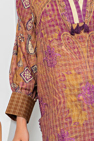 3 Piece Mustard Printed Khaddar Unstitched - SafaNoor