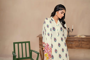 3 Piece Off White Khaddar Unstitched - SafaNoor