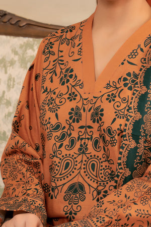 3 Piece Orange Unstitched Printed Khaddar - (Vol-109/09)D10 - SAFANOOR