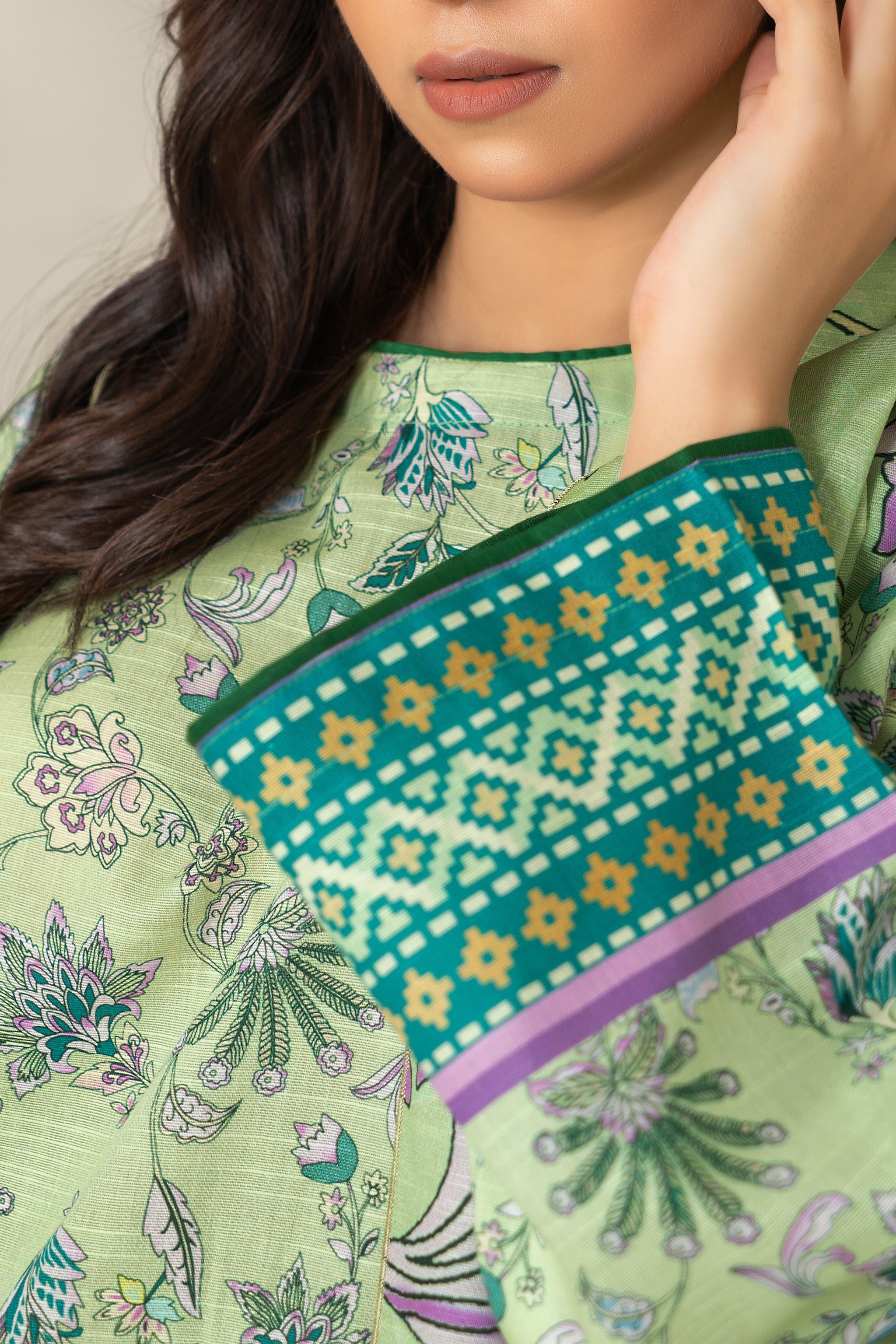 3 Piece Pastel Green Khaddar Unstitched - (Vol-84/13)3P-W-24-D6 - SAFANOOR