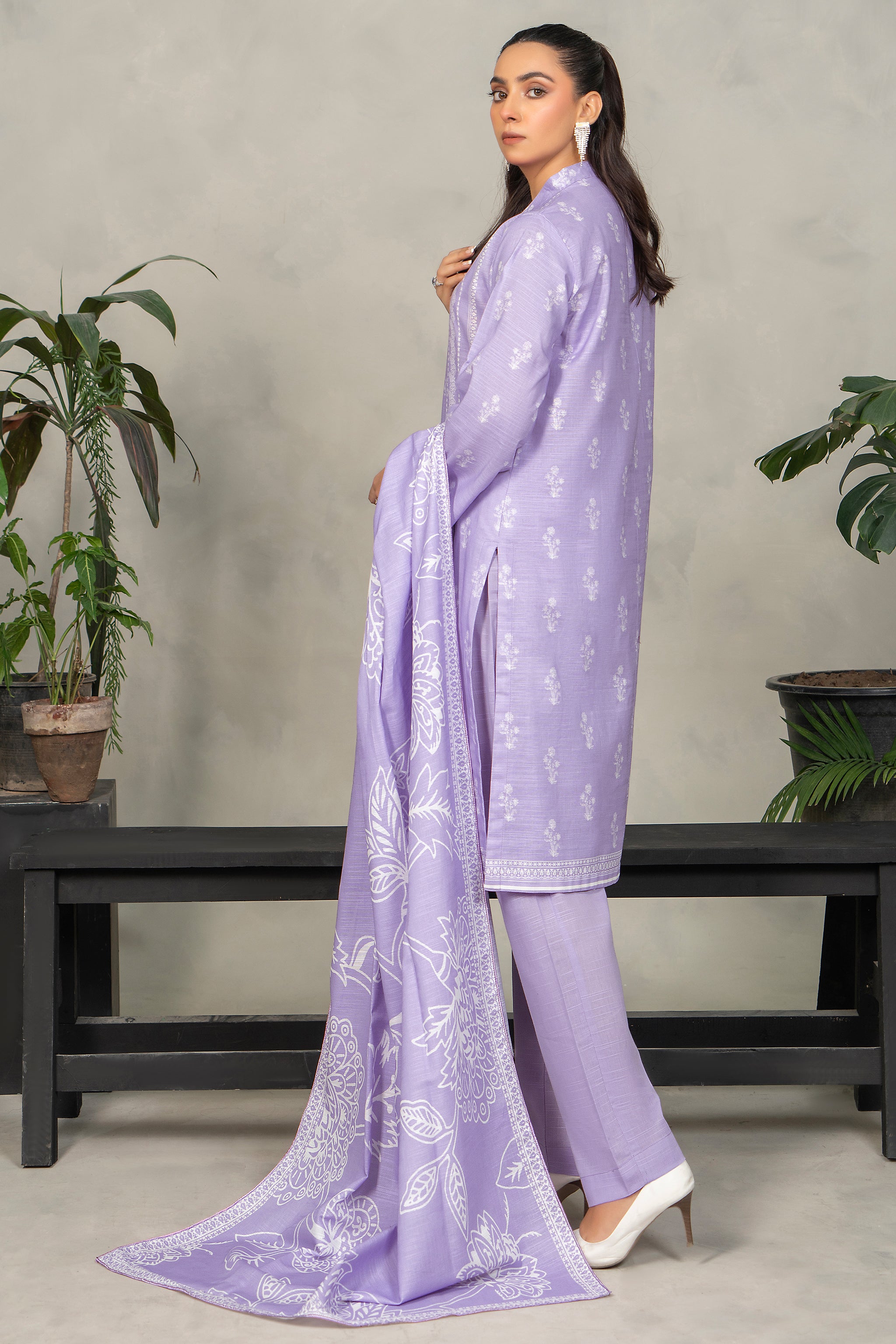 3 Piece Pastel Purple Khaddar Unstitched - (Vol-84/13)3P-W-24-D8 - SAFANOOR