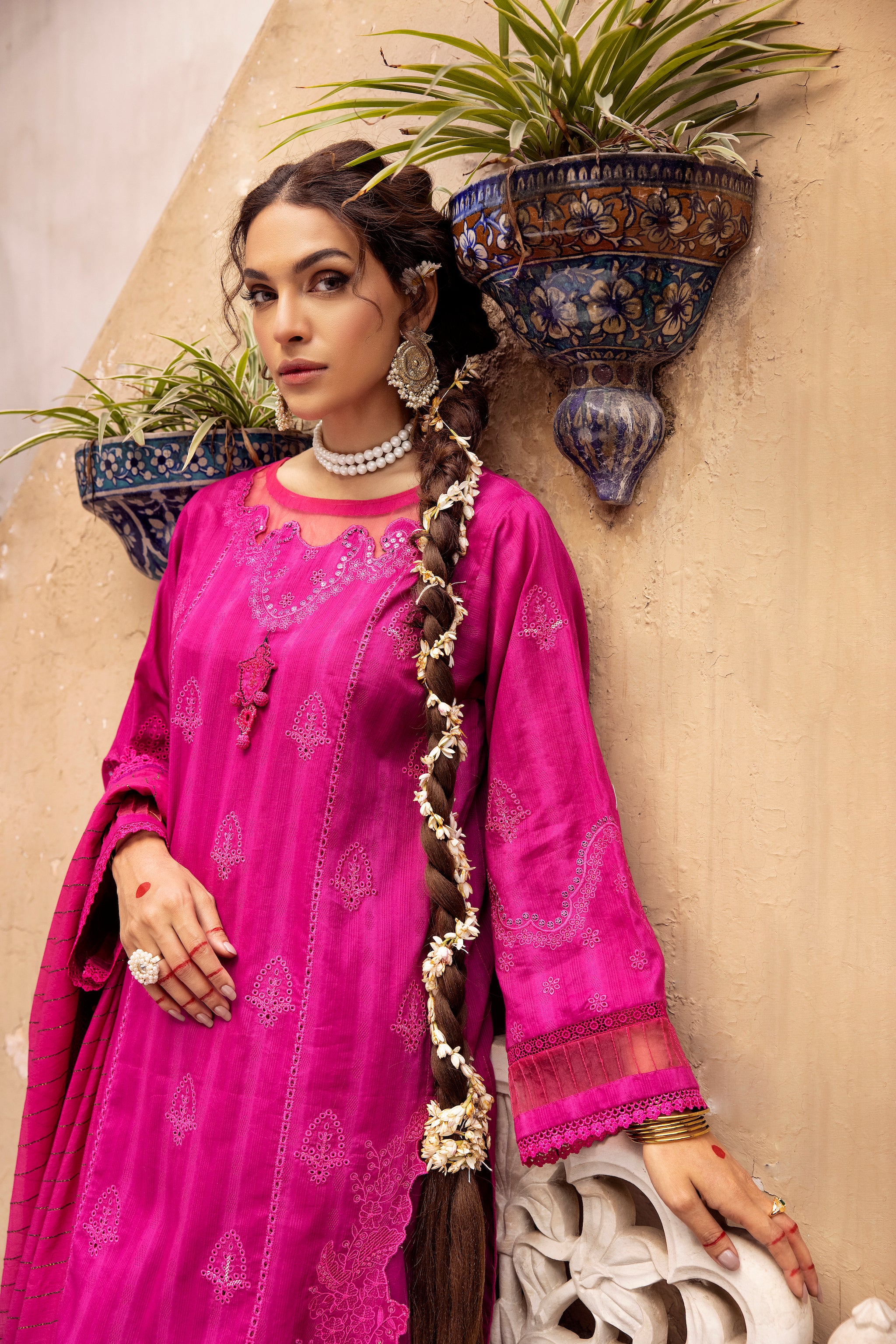 3 Piece Pink Embroidered Organza Lawn - (Vol-71/02)3P-S-24-D-4 - SAFANOOR