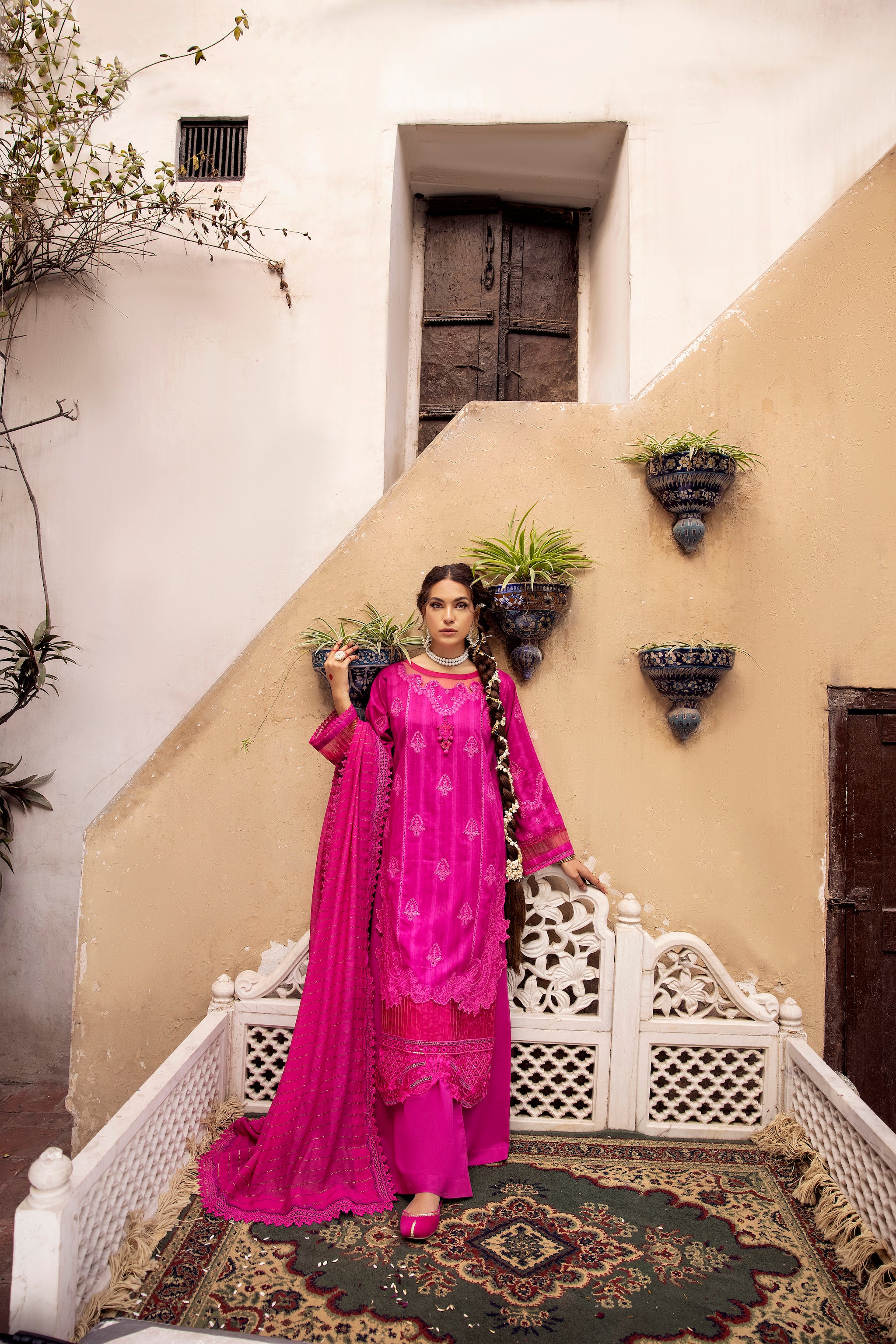 3 Piece Pink Embroidered Organza Lawn - (Vol-71/02)3P-S-24-D-4 - SAFANOOR