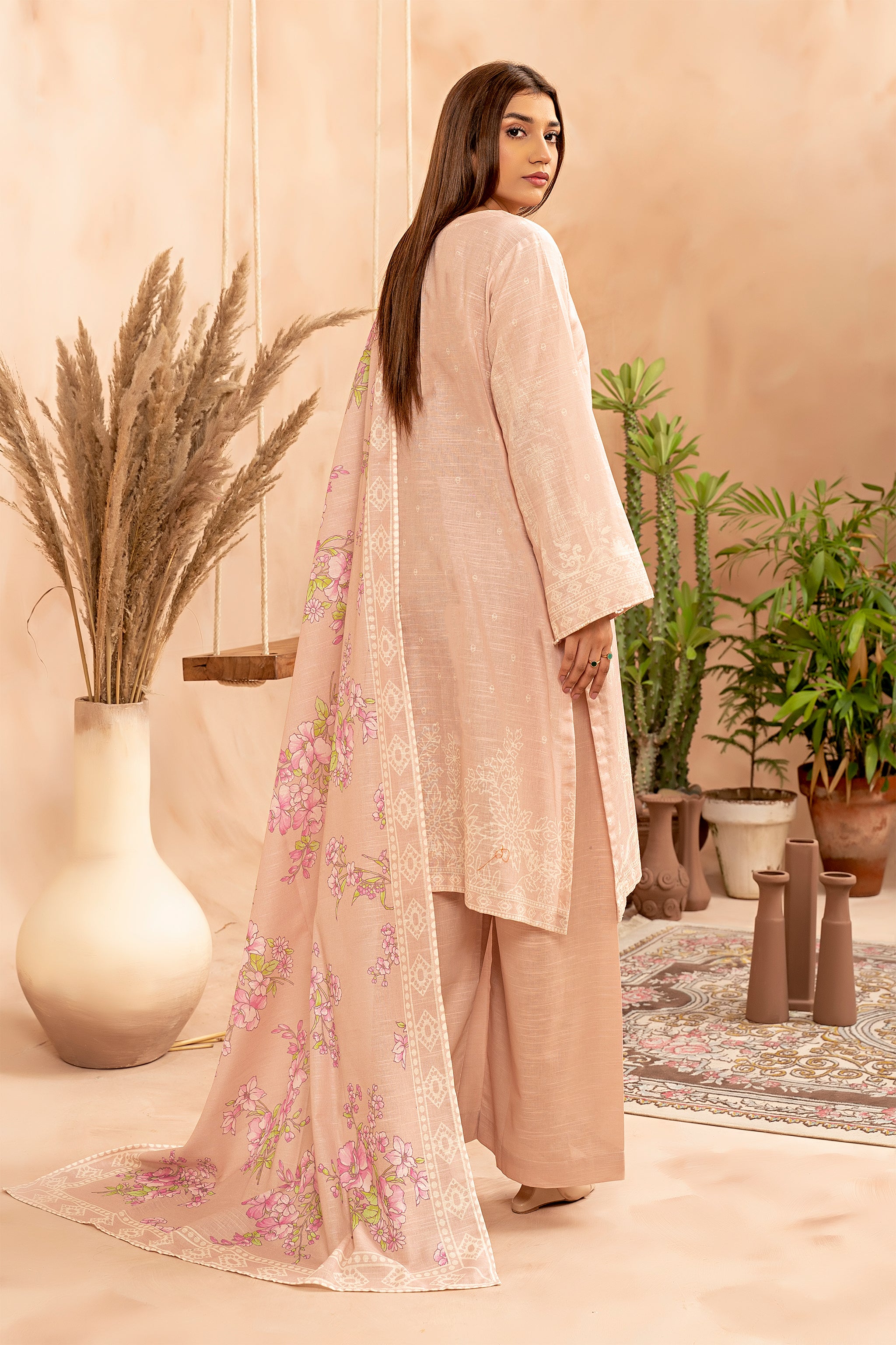 3 Piece Pink Khaddar Unstitched - (Vol-78/10)3P-W-24-D-4 - SAFANOOR