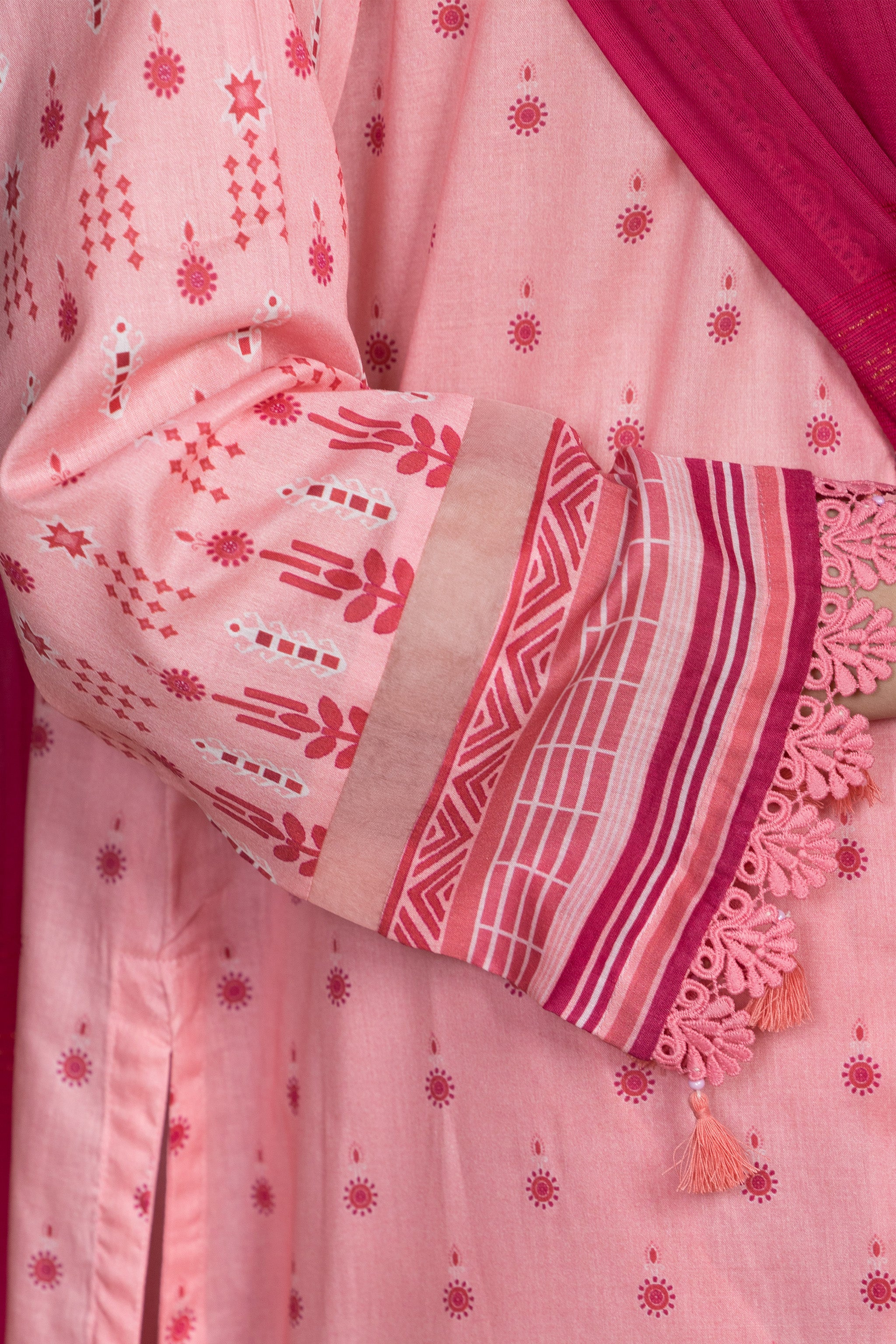 3 Piece Pink Unstitched Printed Lawn - (Vol-101/12)3P-S-25-D12 - SAFANOOR