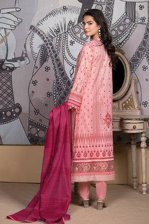 3 Piece Pink Unstitched Printed Lawn - (Vol-101/12)3P-S-25-D12 - SAFANOOR