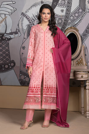3 Piece Pink Unstitched Printed Lawn - (Vol-101/12)3P-S-25-D12 - SAFANOOR