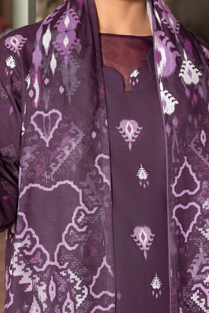 3 Piece Plum Unstitched Printed Khaddar - (Vol-109/09)D6 - SAFANOOR