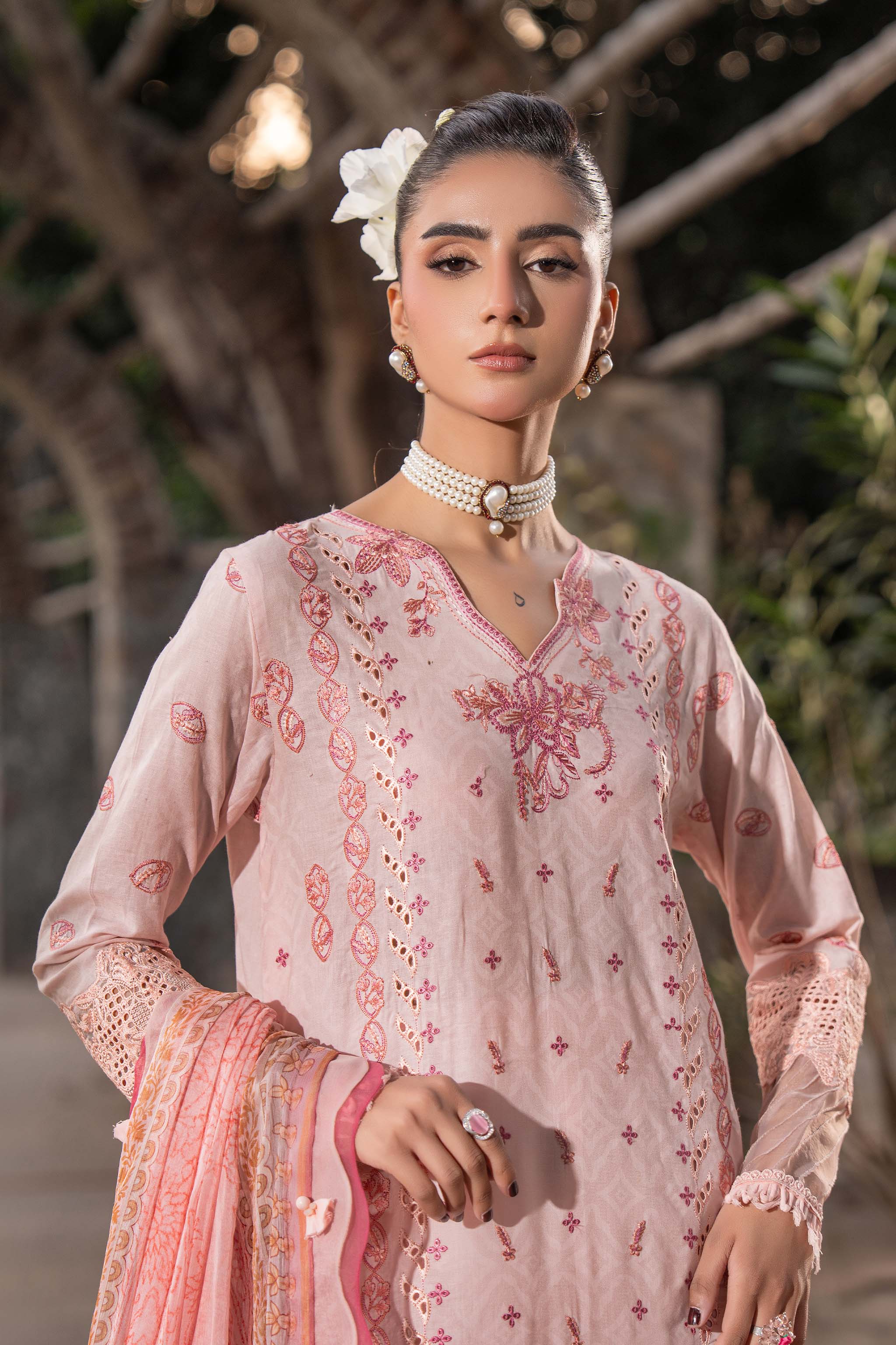 3 Piece Premium Unstitched Embroidered Lawn Eid Collection Secondary image