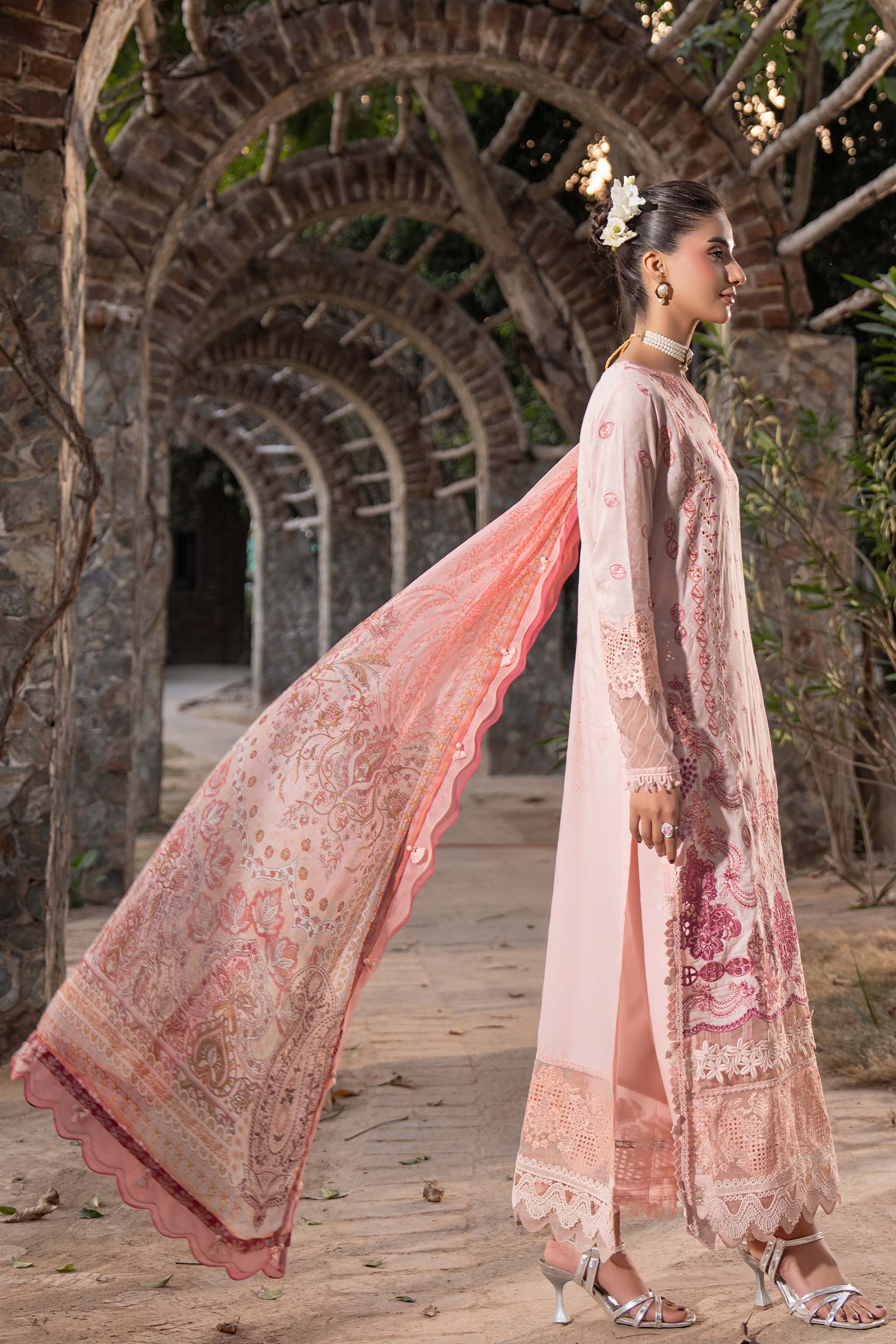 3 Piece Premium Unstitched Embroidered Lawn Eid Collection