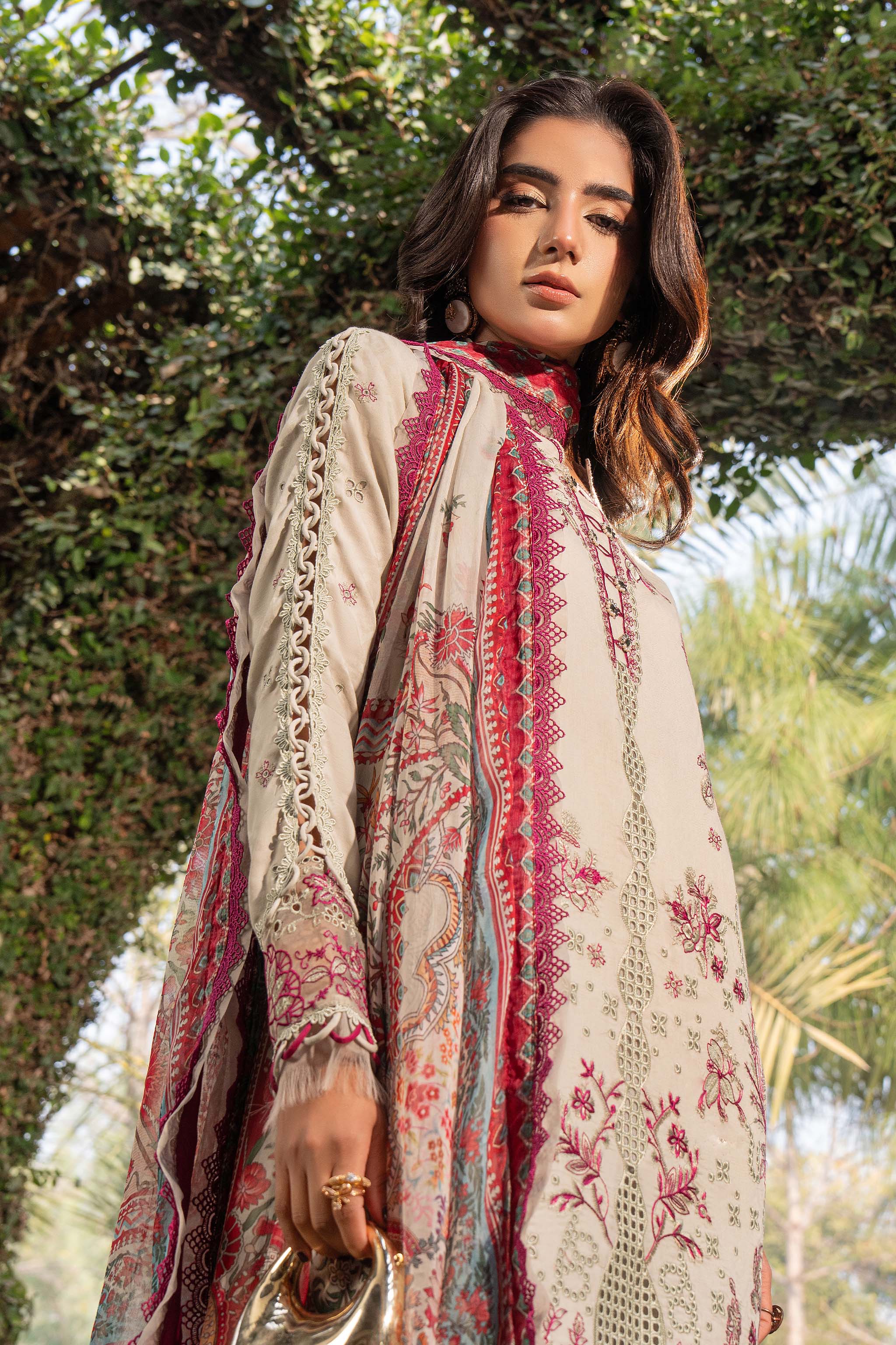 3 Piece Premium Unstitched Embroidered Lawn Eid Collection