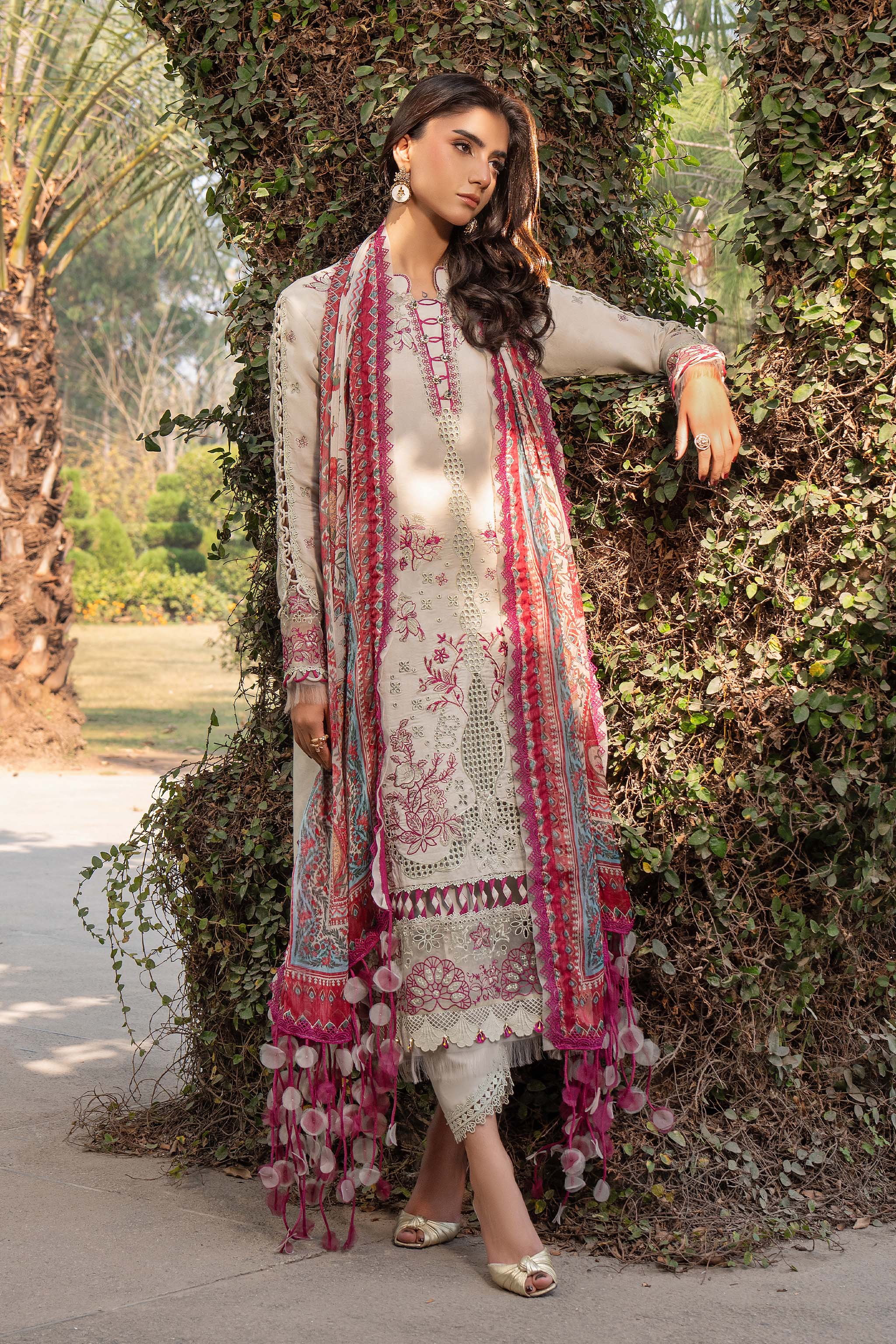 3 Piece Premium Unstitched Embroidered Lawn Eid Collection Main image