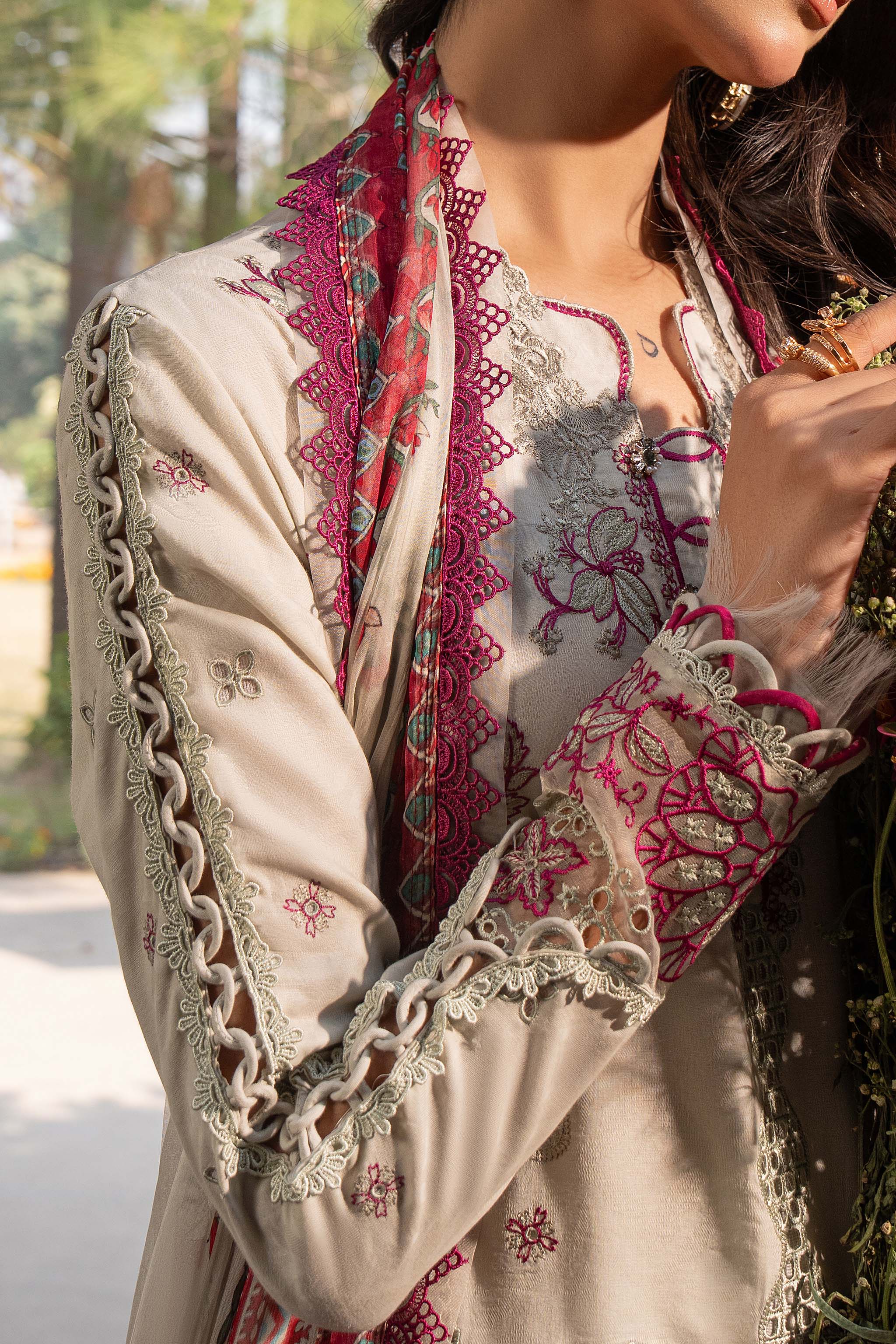 3 Piece Premium Unstitched Embroidered Lawn Eid Collection