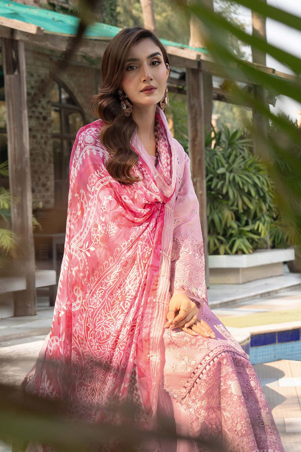 3 Piece Premium Unstitched Light Pink Embroidered Lawn Suit