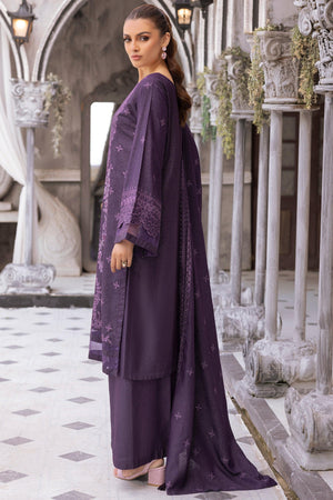 3 Piece Purple Embroidered Karandi Unstitched - (Vol-77/09)3P-W-24-D9- SAFANOOR