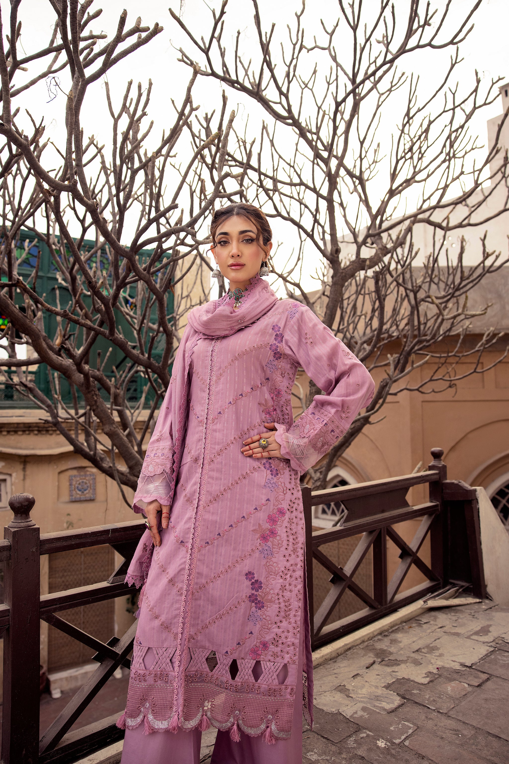 3 Piece Purple Embroidered Organza Lawn - (Vol-71/02)3P-S-24-D-5 - SAFANOOR