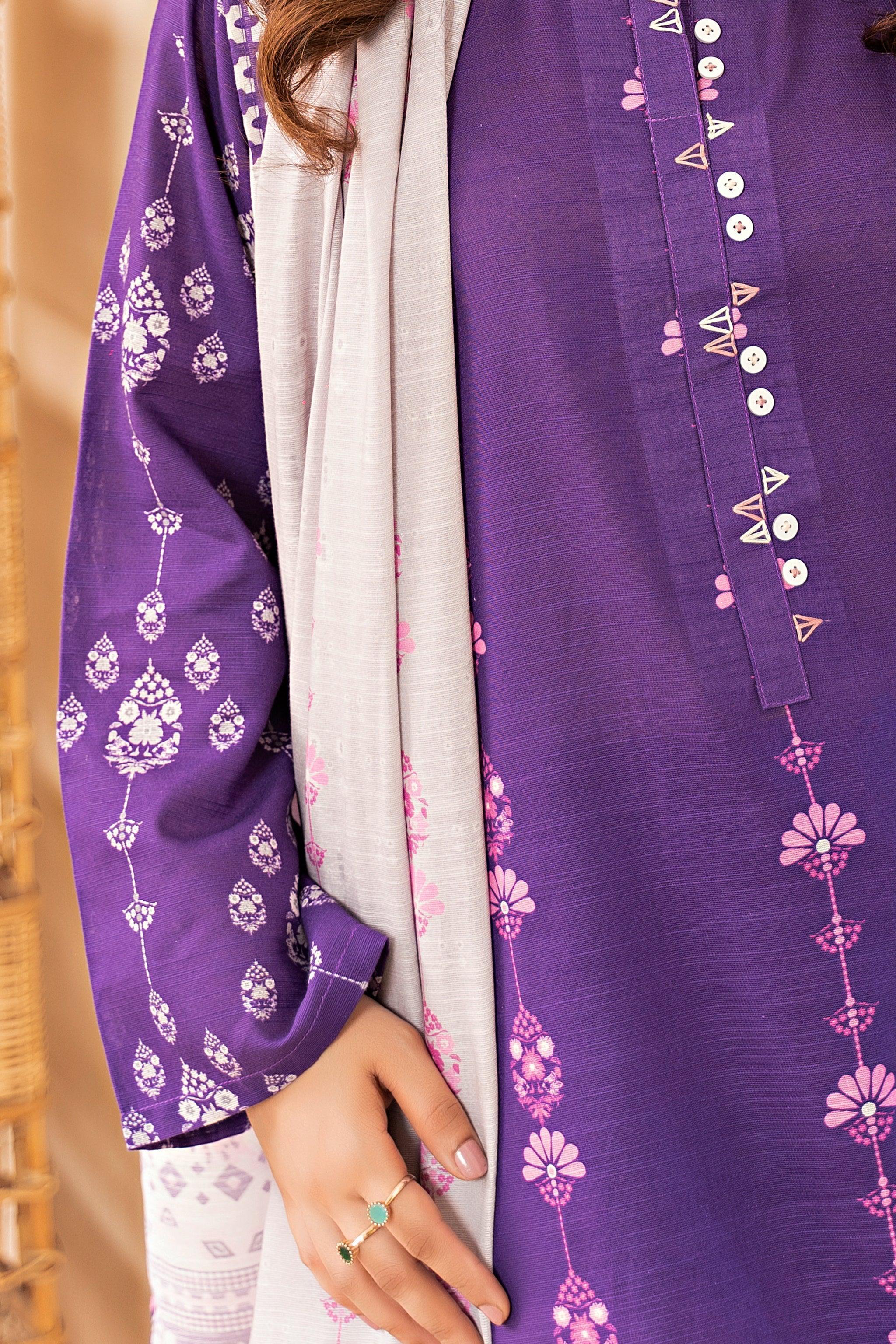 3 Piece Purple Khaddar Unstitched - SafaNoor