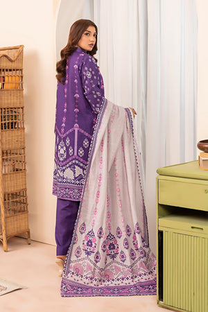3 Piece Purple Khaddar Unstitched - SafaNoor