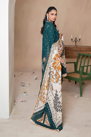 3 Piece Sea Green Khaddar Unstitched - SafaNoor