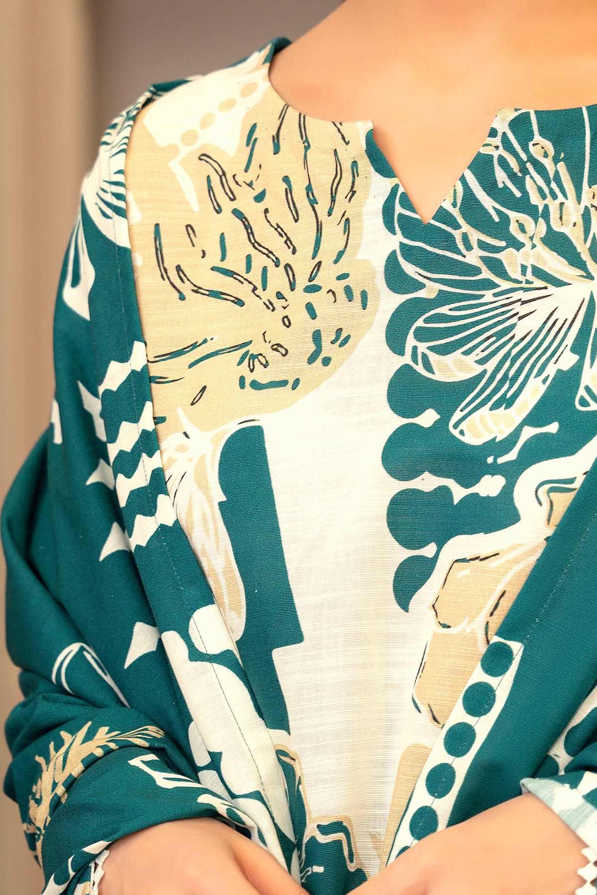 3 Piece Sea Green Unstitched Printed Khaddar - (Vol-109/09)D12 - SAFANOOR