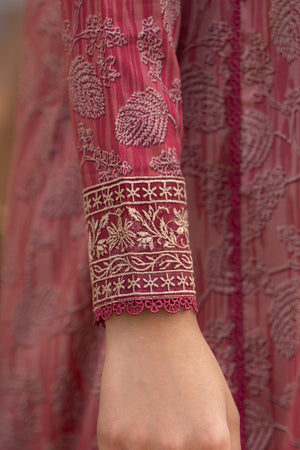 3 Piece Tea Pink Embroidered Lawn Unstitched - SafaNoor