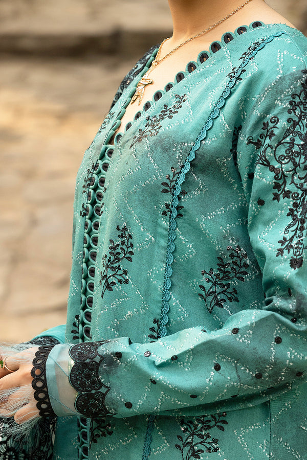 3 Piece Teal Unstitched Embroidered Lawn - (Vol-108/12)3P-S-25-D6 - SAFANOOR