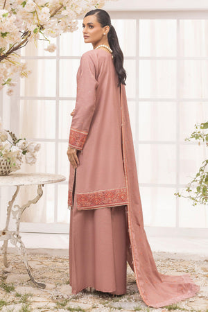 3 Piece Unstitched Apricot Orange - SafaNoor