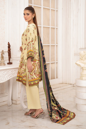 3 Piece Unstitched Beige Premium Khaddar - (Vol-116/12)D3 - SAFANOOOR