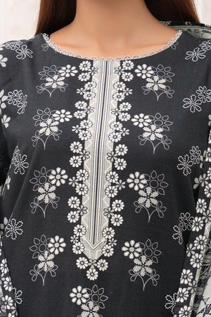 3 Piece Unstitched Black Premium Khaddar - (Vol-116/12)D11 - SAFANOOOR