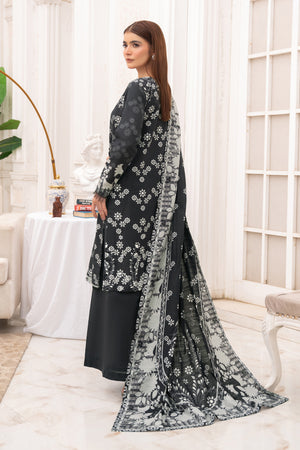 3 Piece Unstitched Black Premium Khaddar - (Vol-116/12)D11 - SAFANOOOR