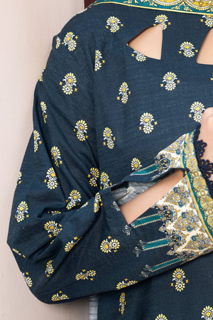 3 Piece Unstitched Black Printed Khaddar - (Vol-111/11)D10 - SAFANOOOR